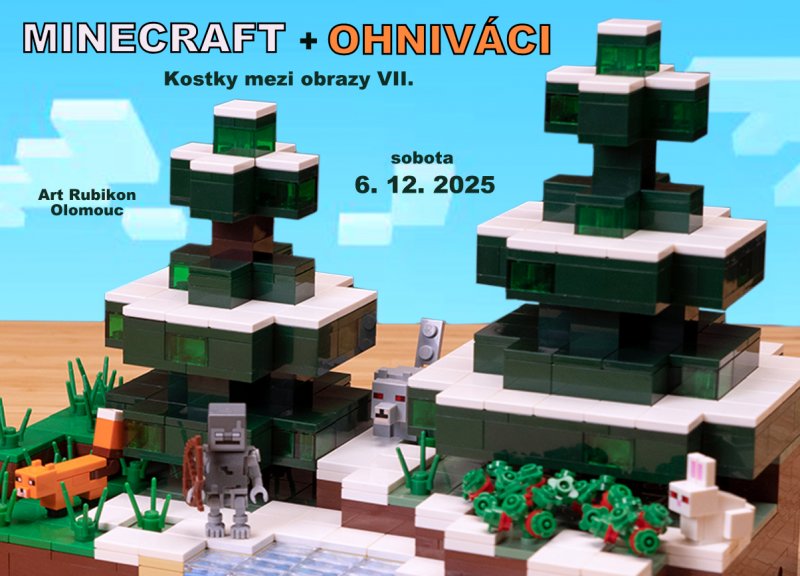 leták akce KOSTKY MEZI OBRAZY VII.  Minecraft + Ohniváci